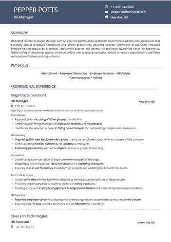 hr manager resume sample by hiration hr manager sample cv